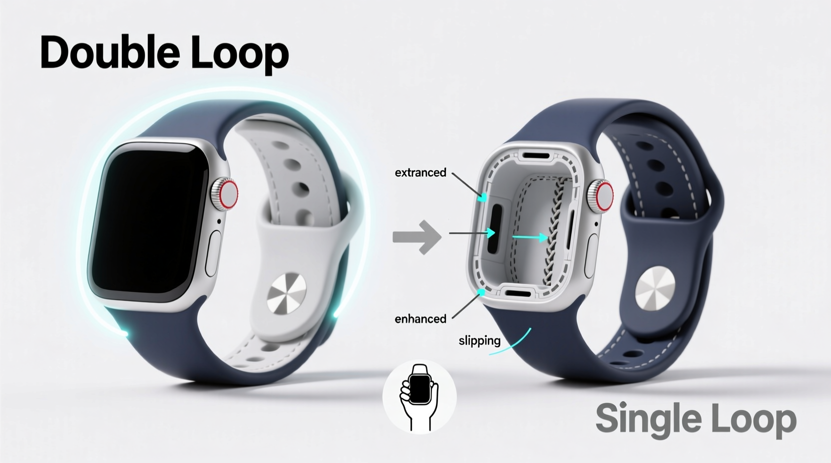 double loop vs single loop apple watch band does the extra loop actually stay on better