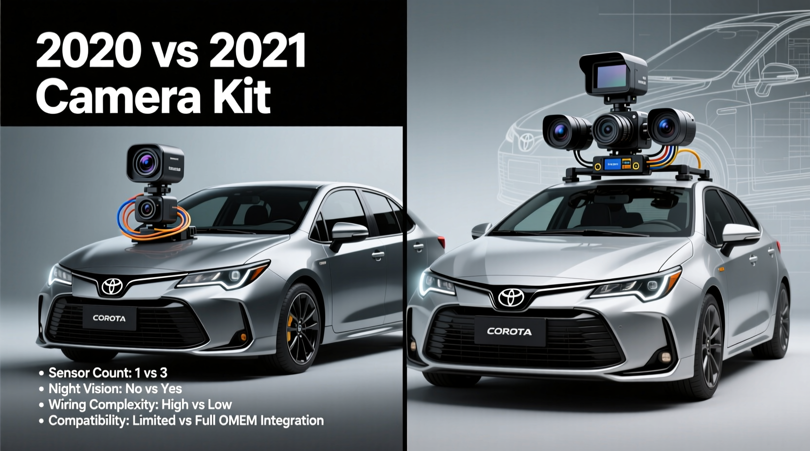 corolla 2020 vs 2021 camera kit