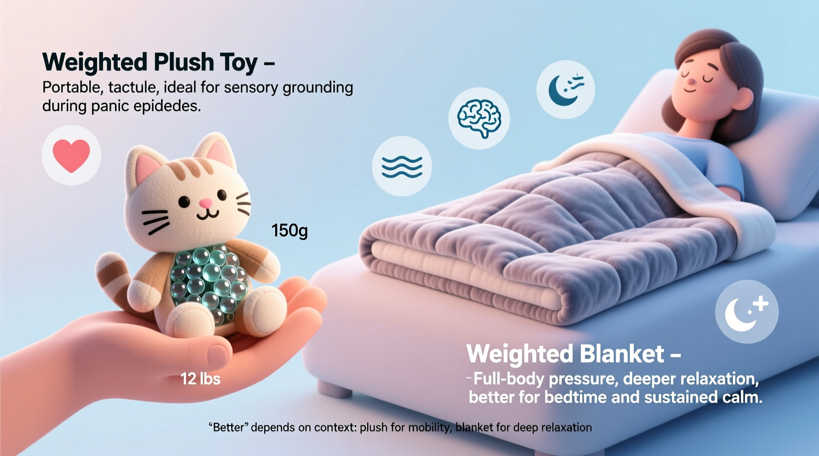 weighted plush toy vs weighted blanket which is actually better for anxiety