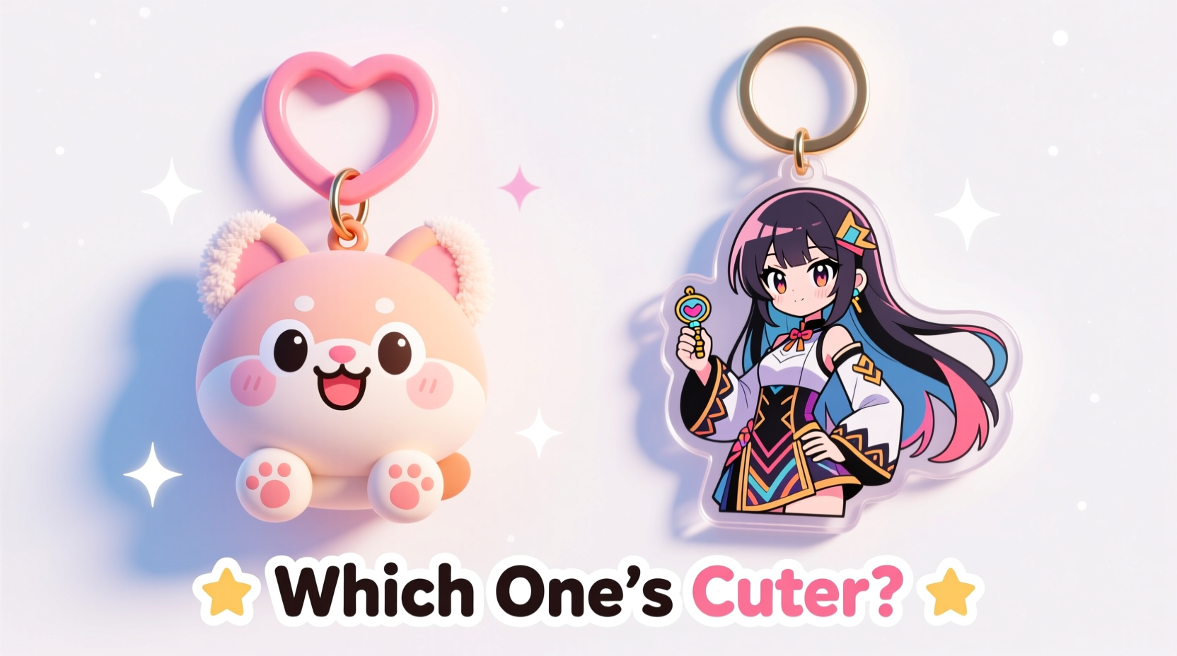 cartoon keychain vs character keychain which one is actually cuter