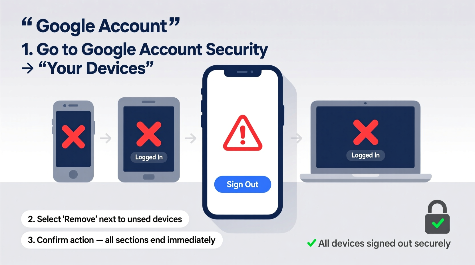how to remotely sign out of your google account from old or unused devices