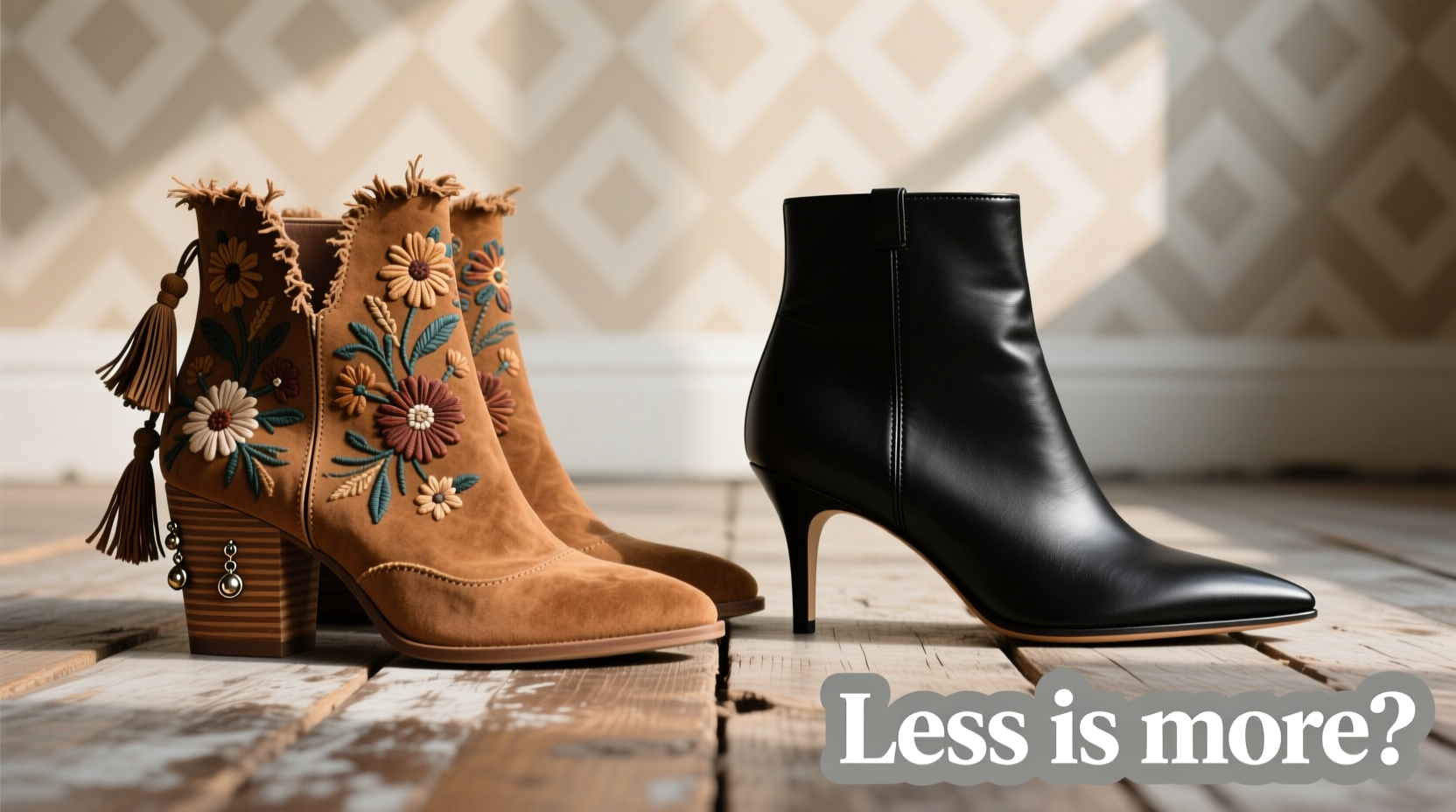 bohemian vs minimalist ankle boots does less is more really apply