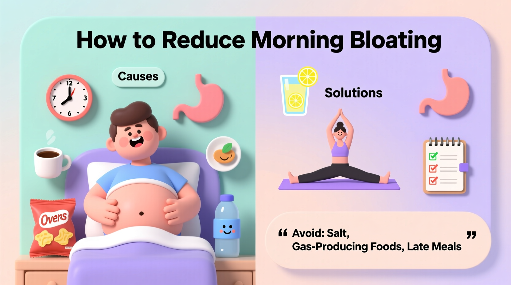 waking up bloated causes how to reduce morning bloating 3