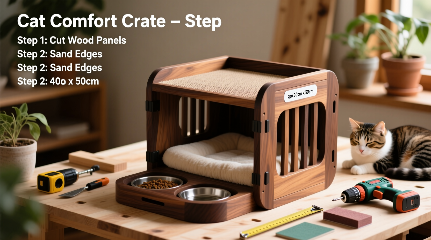step by step guide to building a custom wood cat crate tailored for your felines comfort