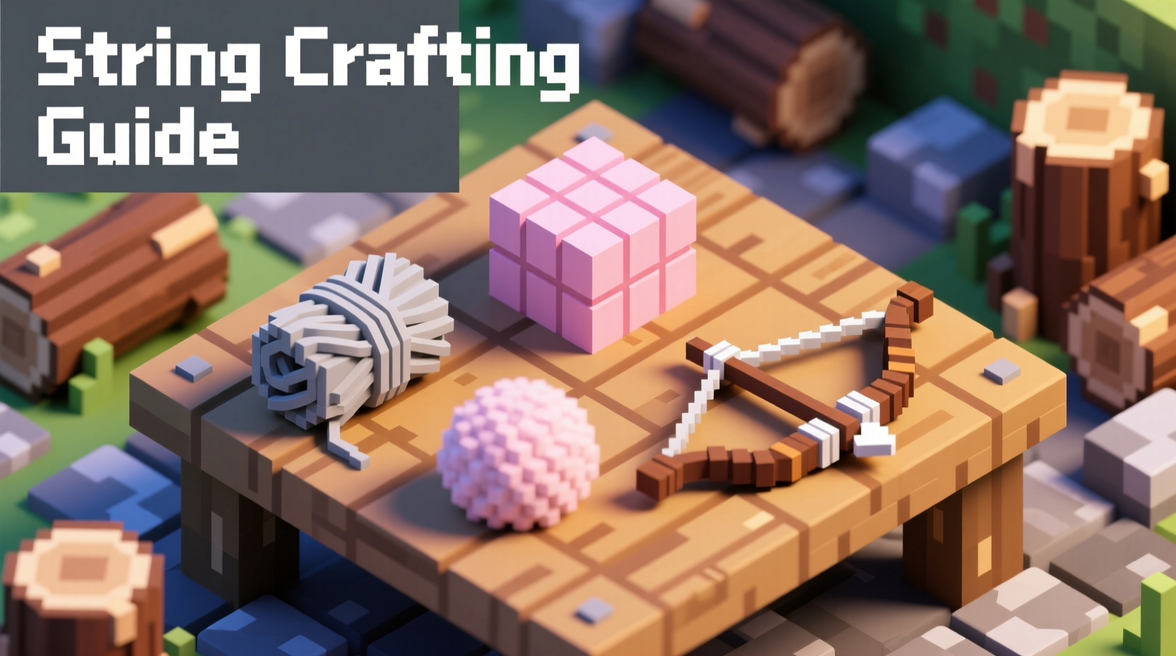 Minecraft string items used for crafting wool and bows