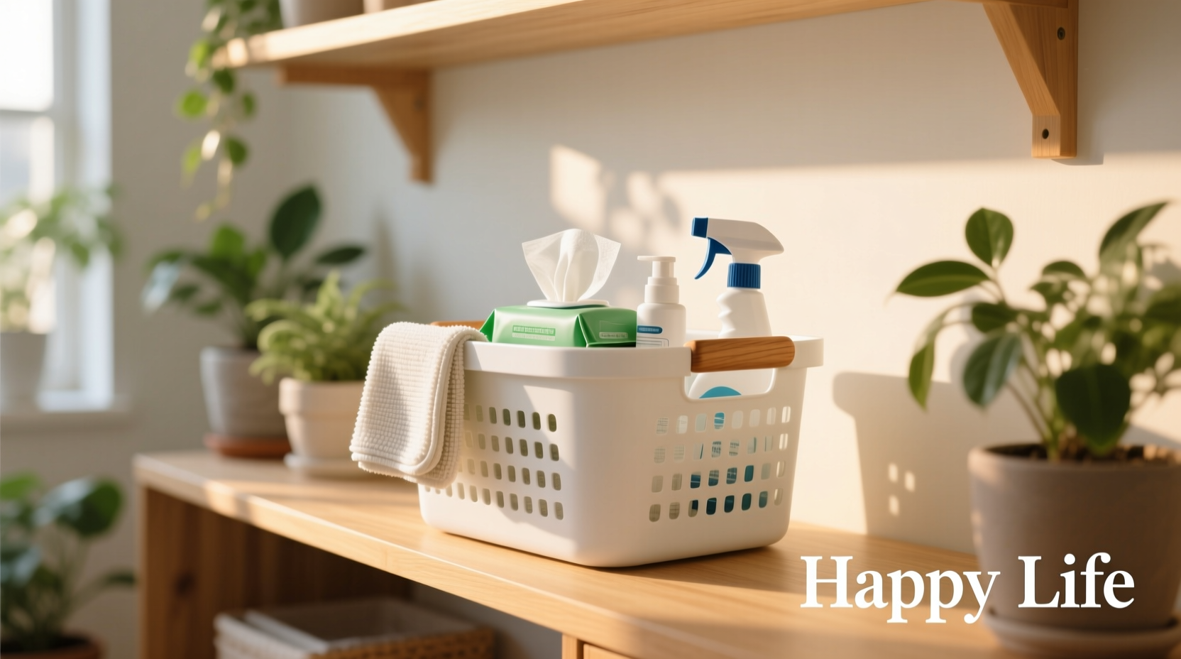 cleaning basket with handle tidy home happy life