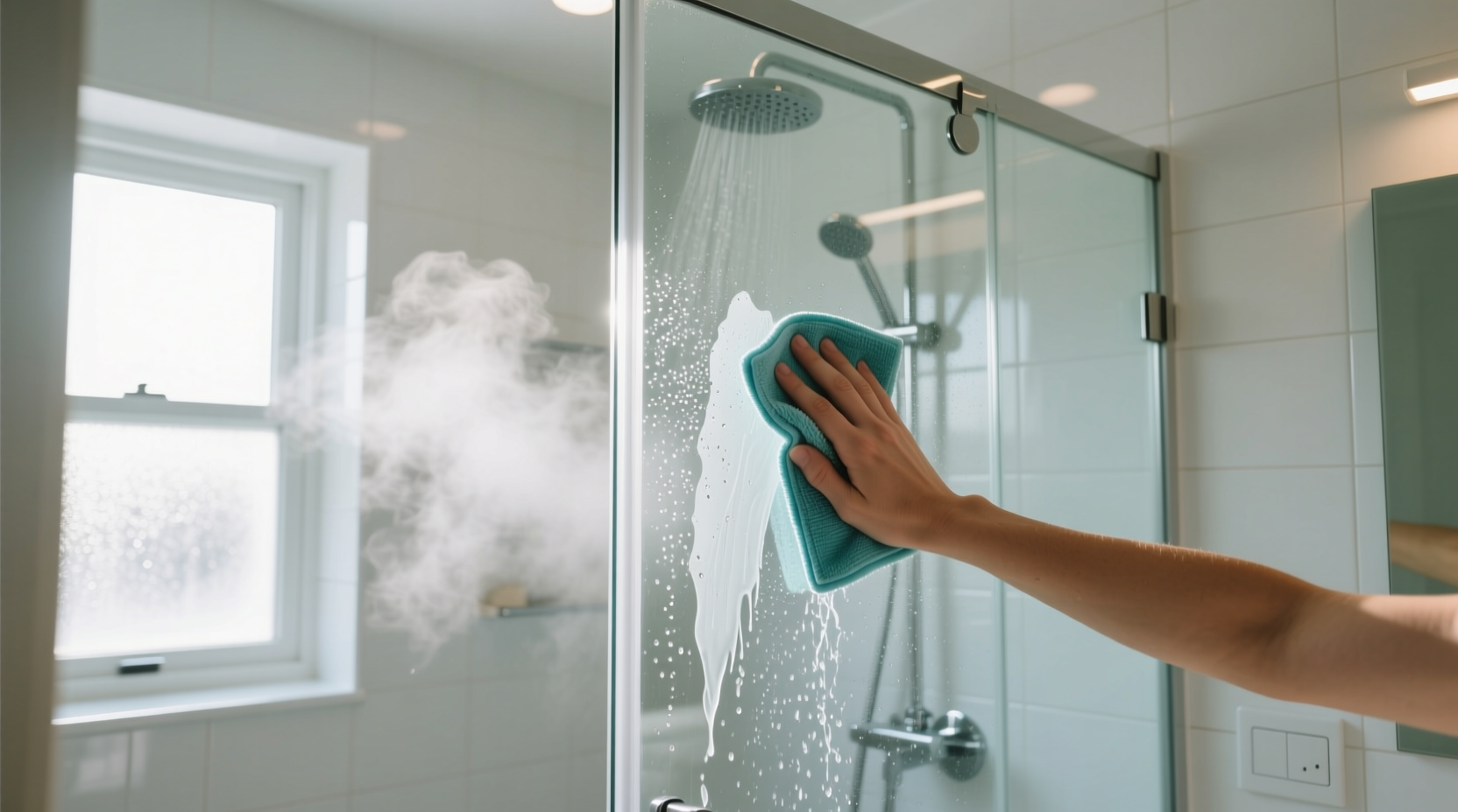 how to clean glass shower doors