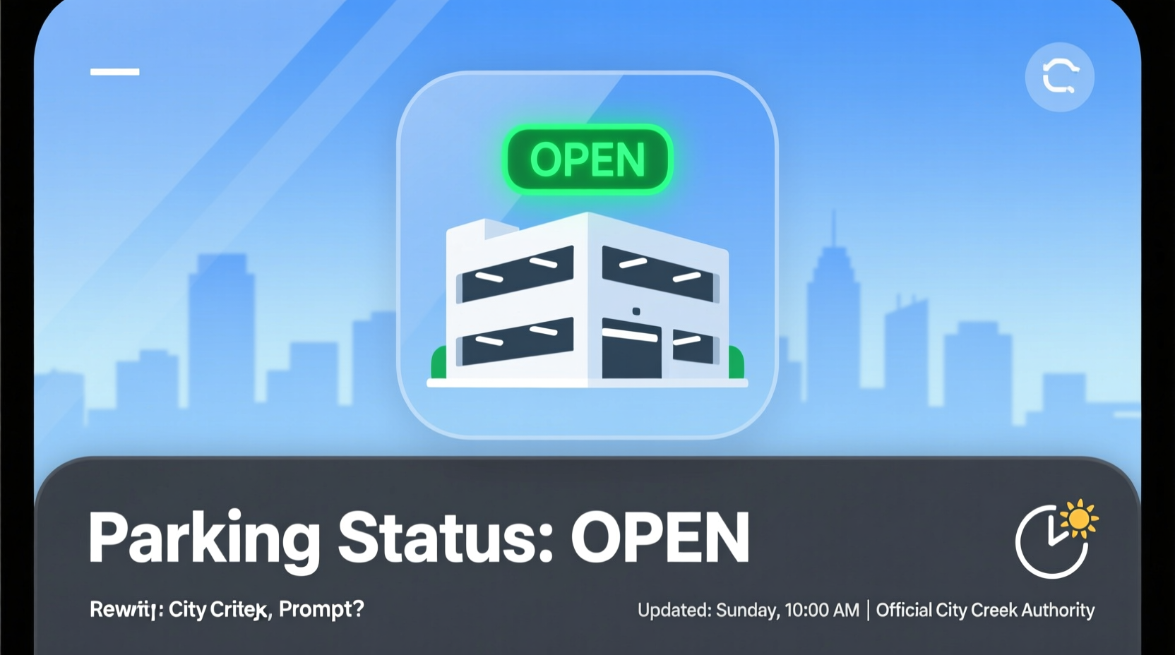 is city creek parking open on sunday