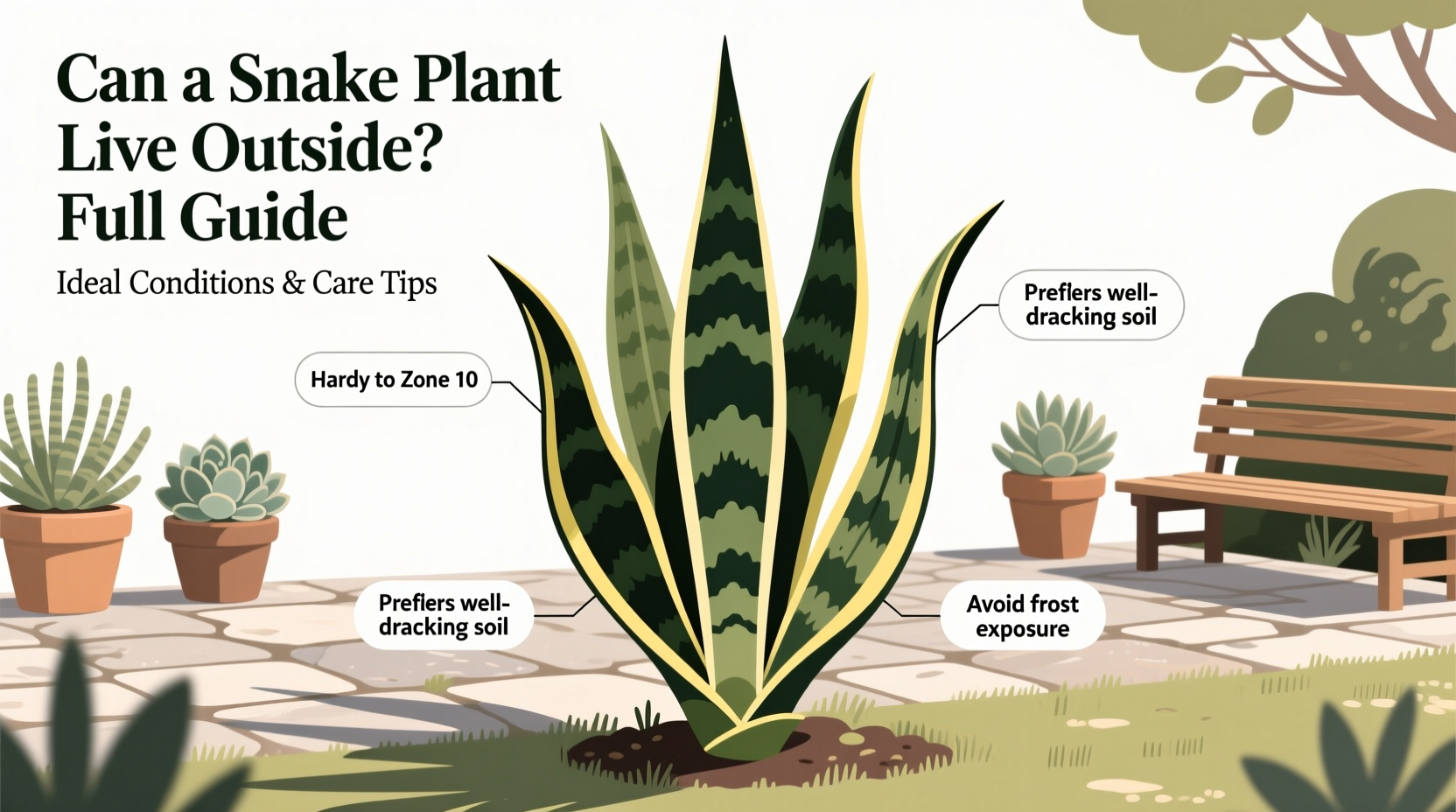 can a snake plant live outside