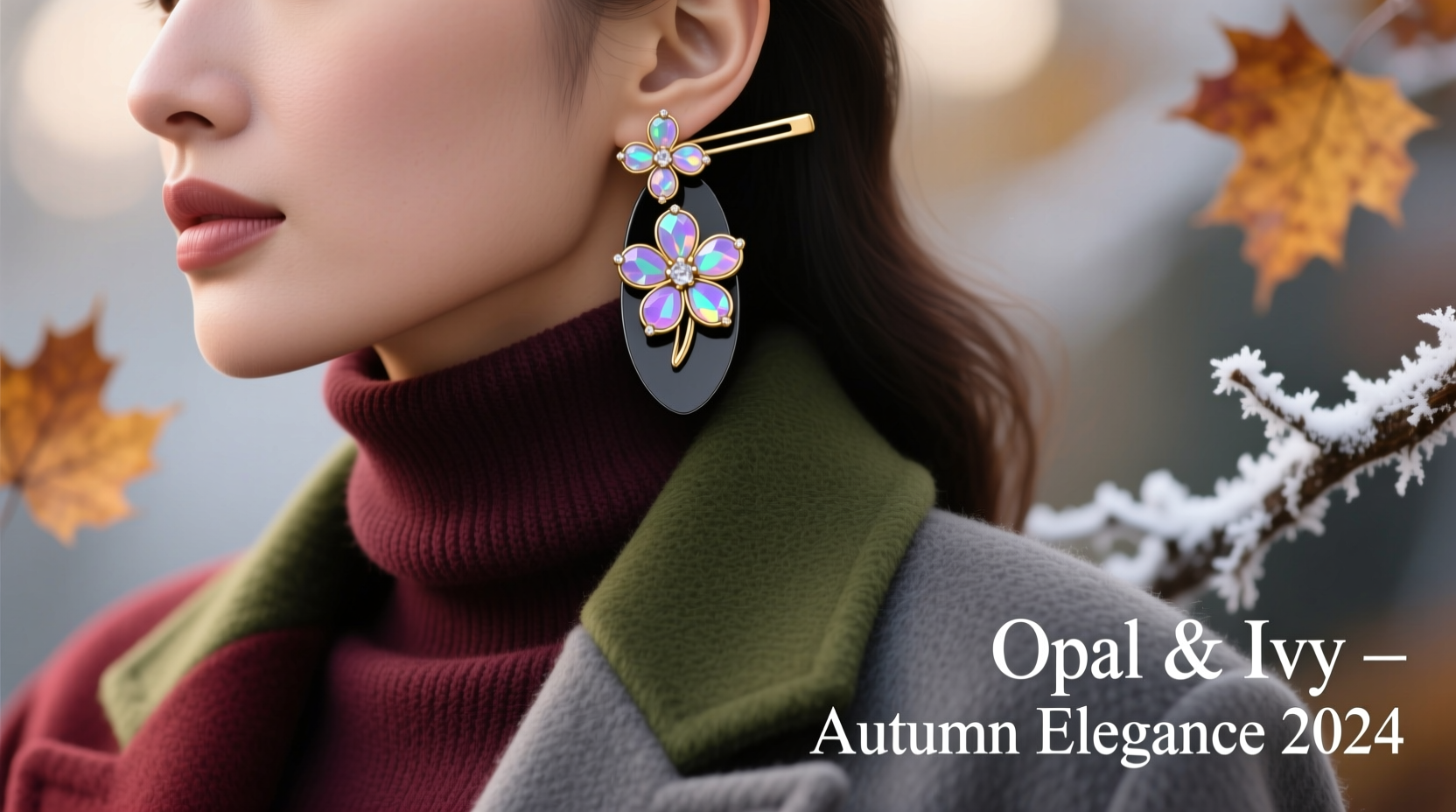 chic ways to style opal floral ear clips for cozy autumn and winter looks
