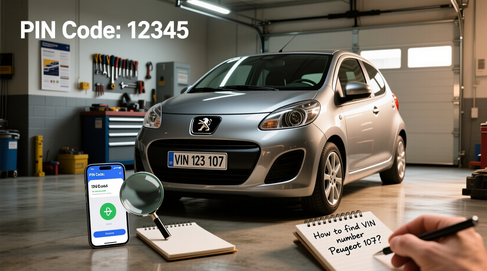 How to choose pin code peugeot from vin,How to find VIN number Peugeot 107?