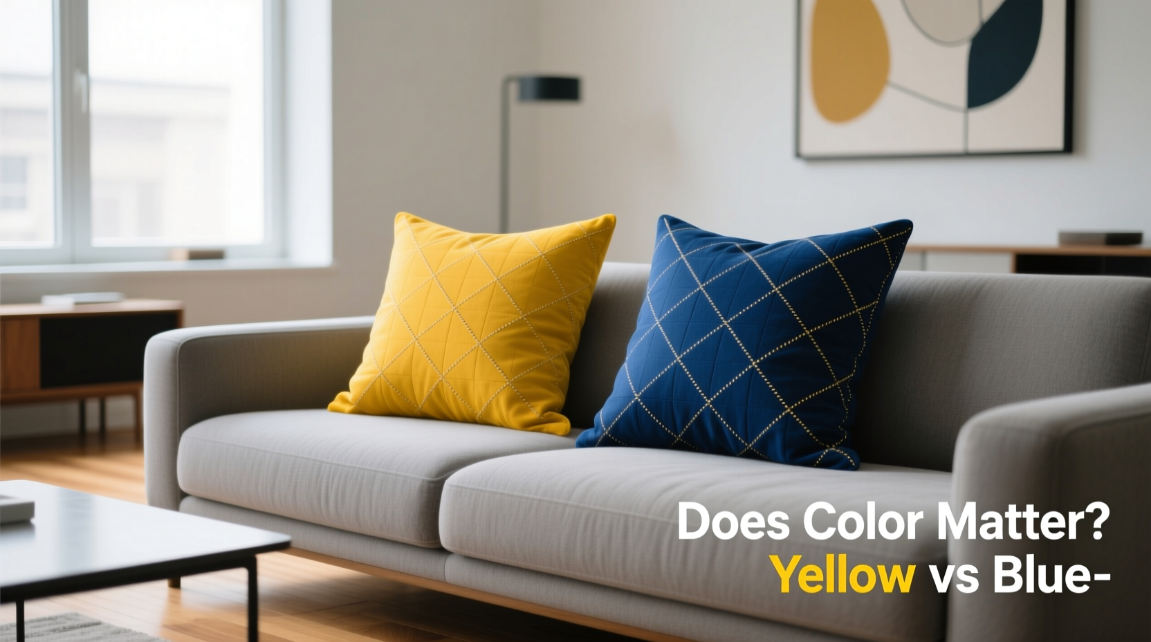 patterned pillows does color yellow vs blue actually matter for your couch