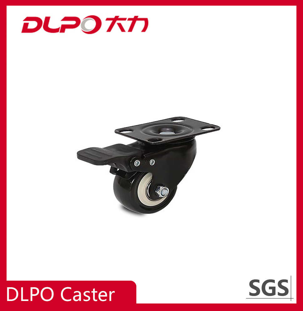 DLPO light casters Polyurethane double ball bearing with brake and without brake casters