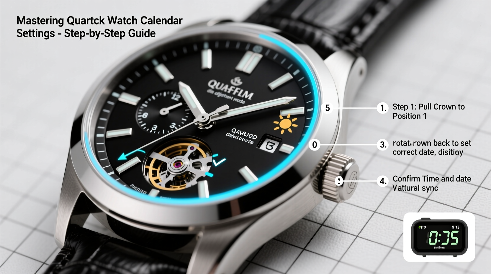 mastering quartz watch calendar settings a step by step guide for accurate date adjustment