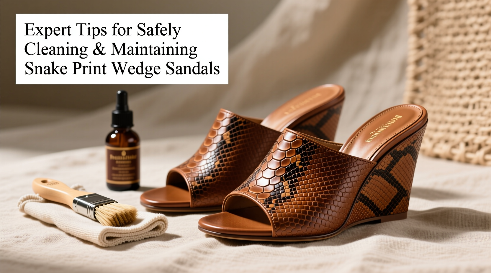 expert tips for safely cleaning and maintaining snake print wedge sandals