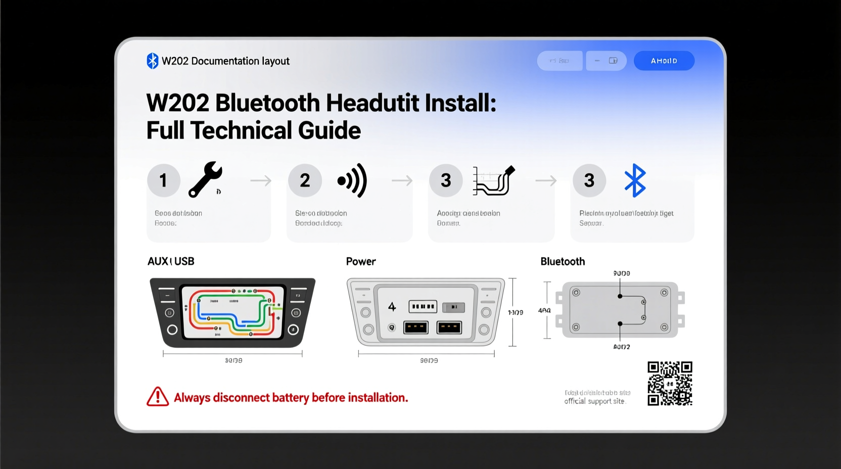 w202 bluetooth headunit install
