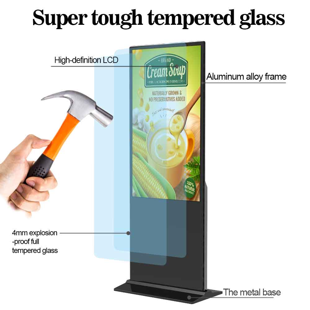 Shopping Mall Lcd Display Floor Standing Digital Signage Totem 43 49 55 Inch Indoor