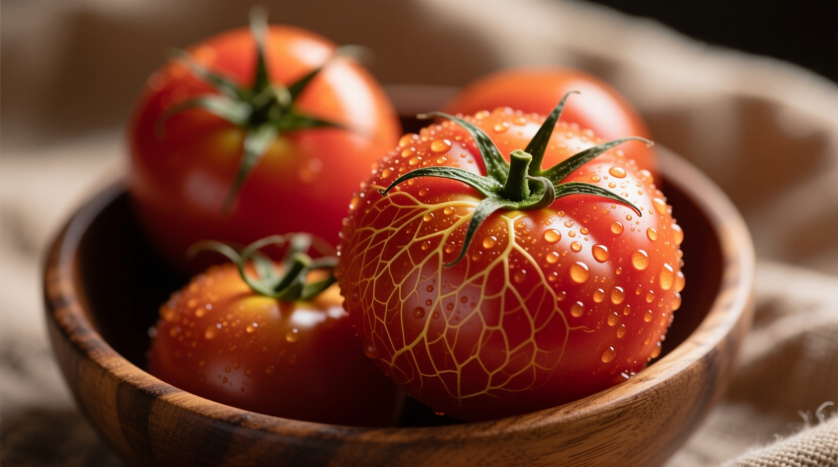 Fresh tomatoes with skin showing fiber-rich texture