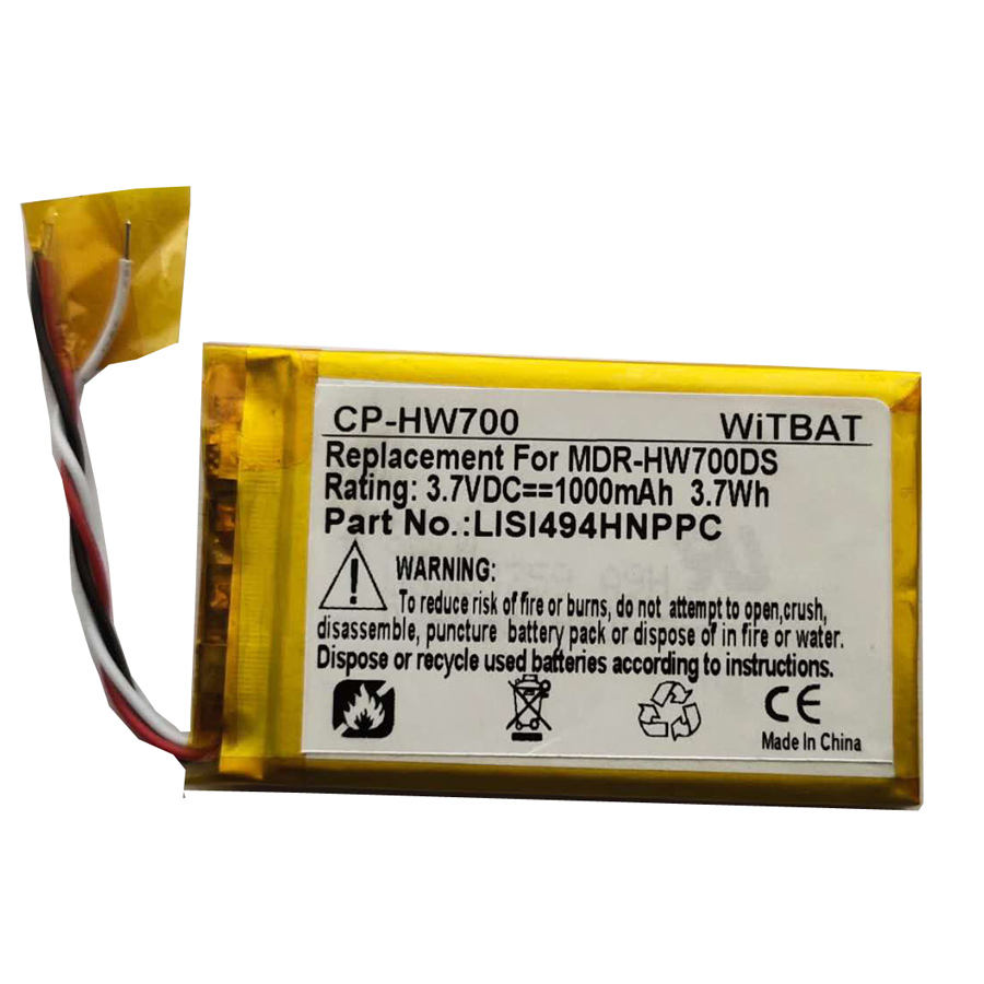 Batería De Repuesto De 3.7V 1200mAH Para Son Y Walkman NWZ-F800 NWZ-F805 NWZ-F806 NWZ-A15 NWZ-A16 NWZ-A17, LIS1494, MDR-HW700DS