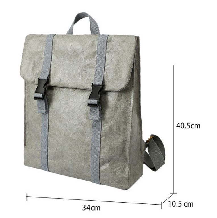 Zaino di carta lavabile ecologico all'ingrosso alla moda zaino roll top