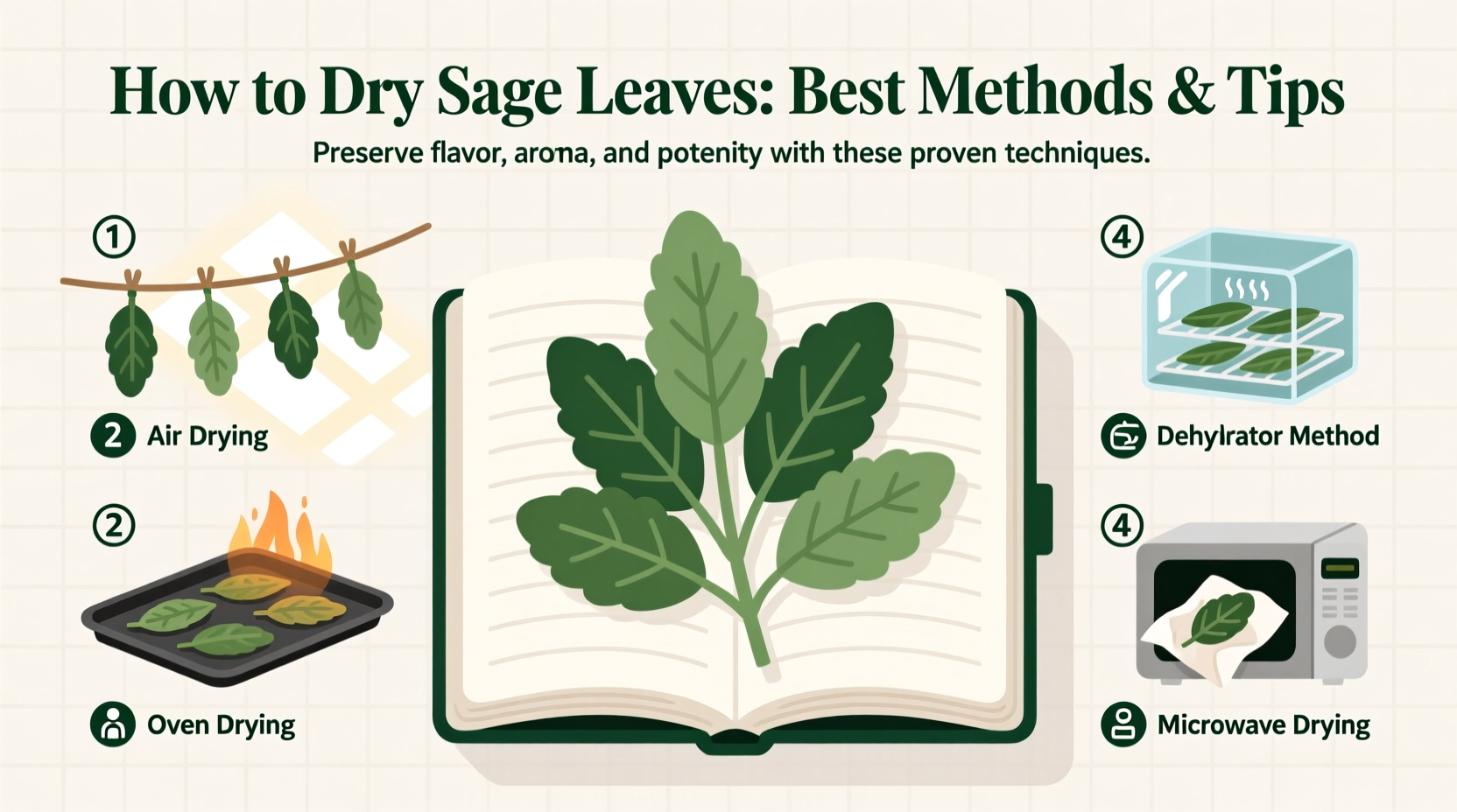 how to dry out sage leaves