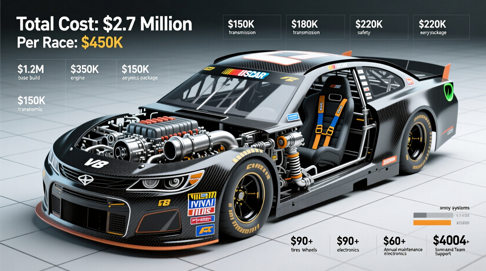 how much is a nascar race car