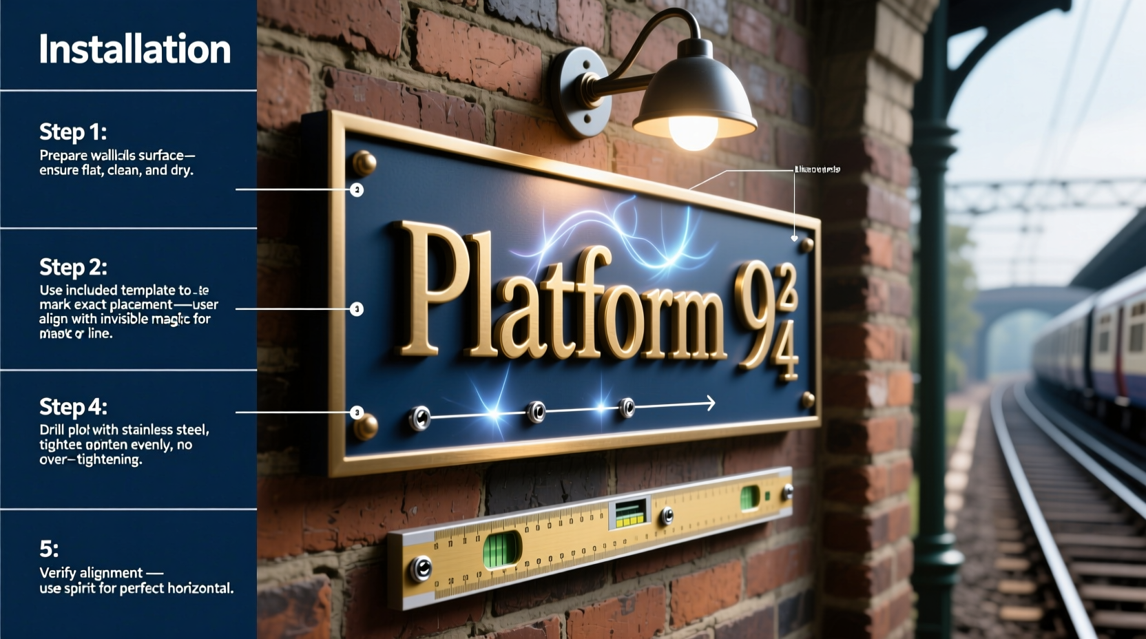 step by step guide to installing your platform 9 3 4 metal wall sign like a pro