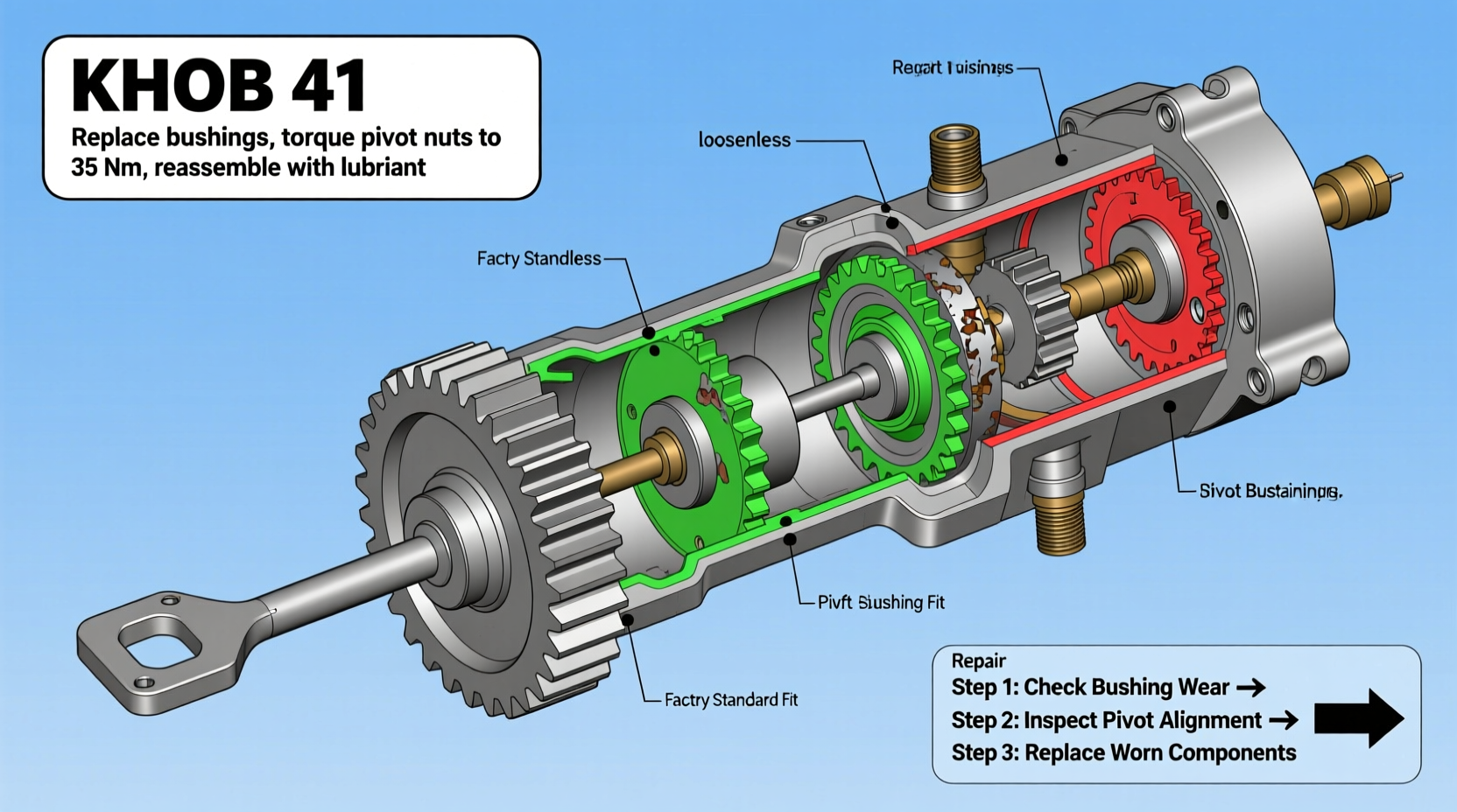 khob 41 gear shift looseness