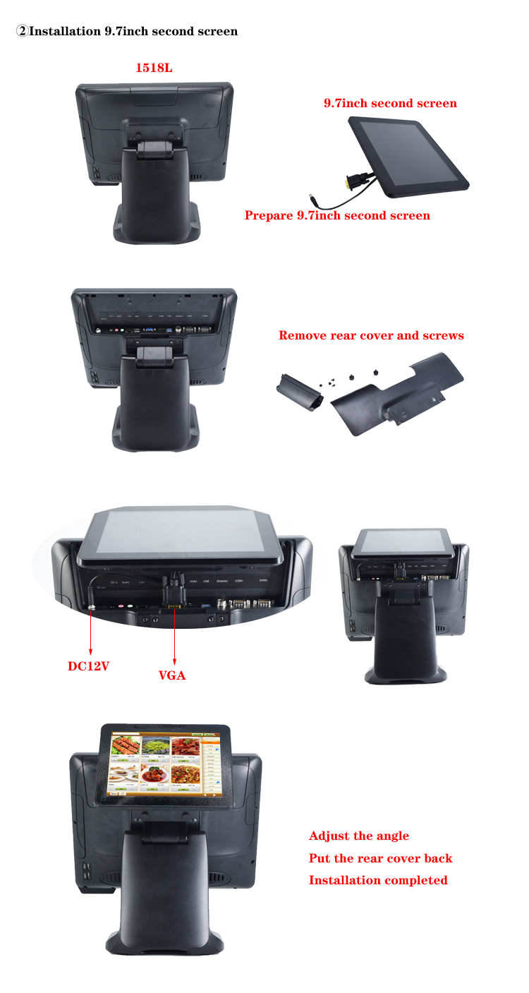 3years warranty 15inch aluminium alloy shell touch all in one Fanless Pos systems for store