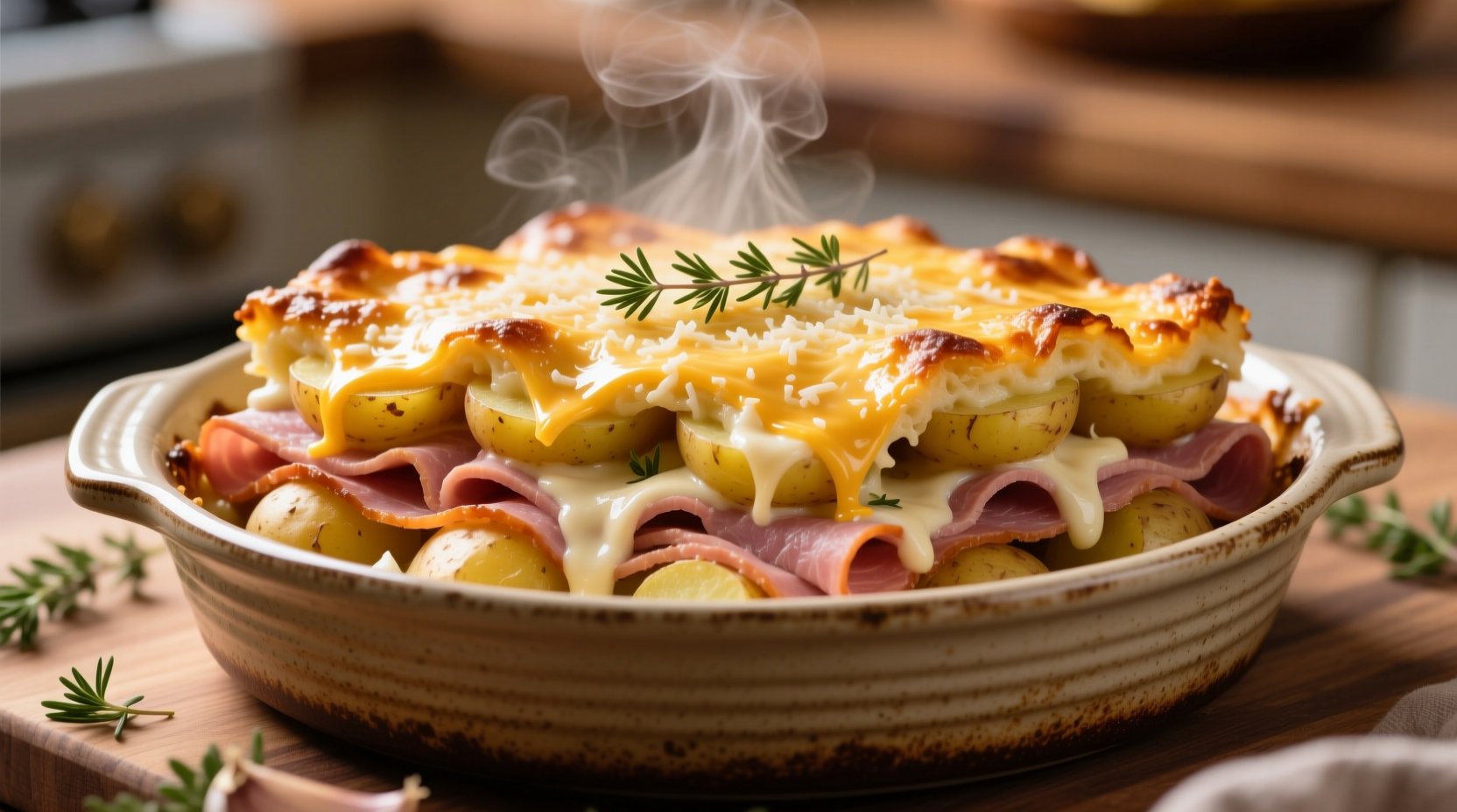 layered ham and potato casserole