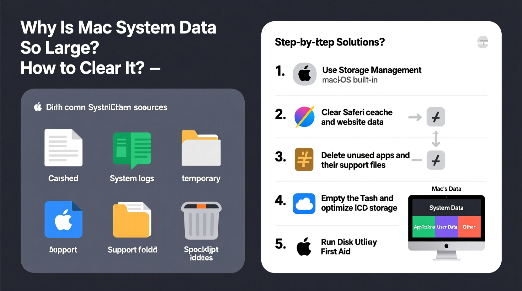 why is mac system data so large how to clear it