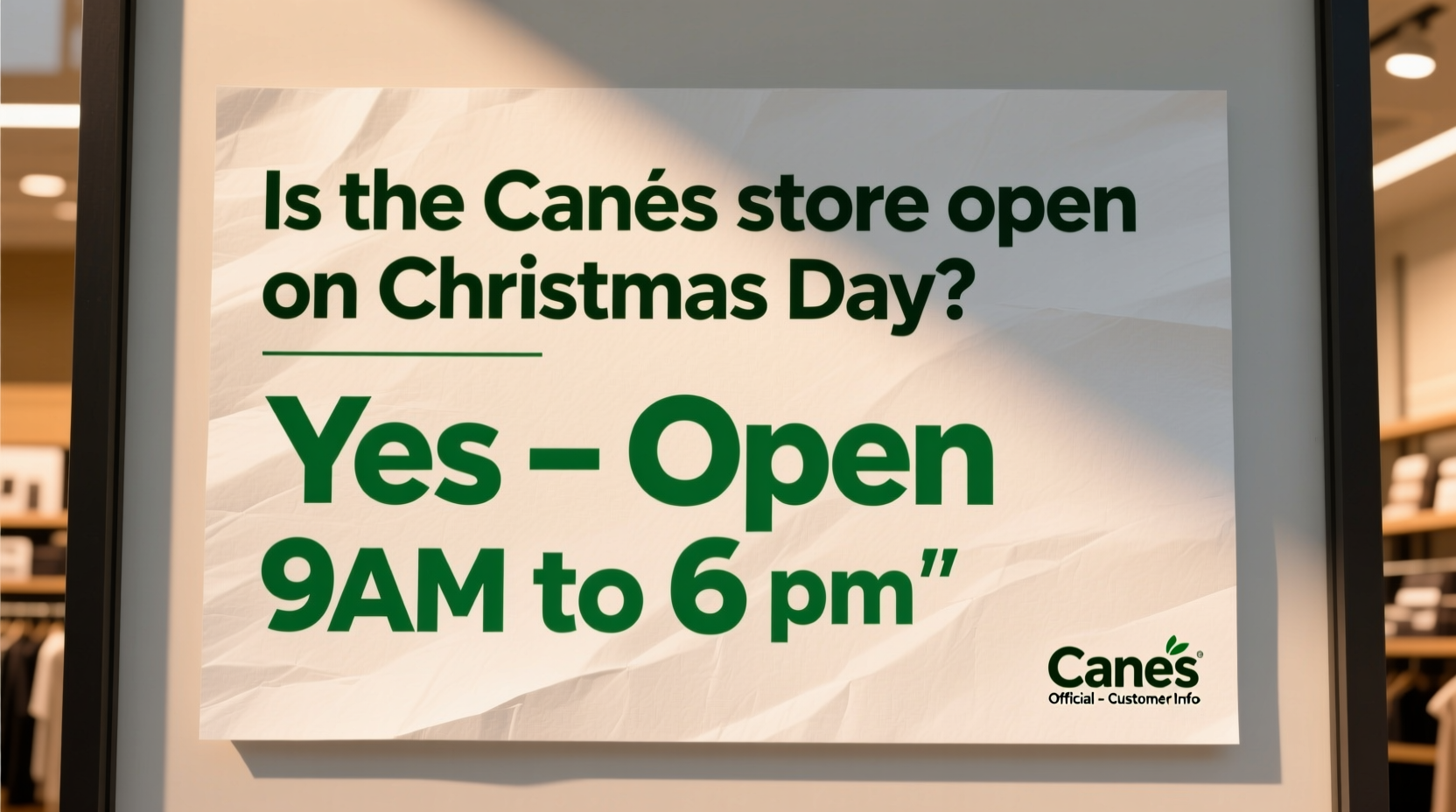 is canes open on christmas day