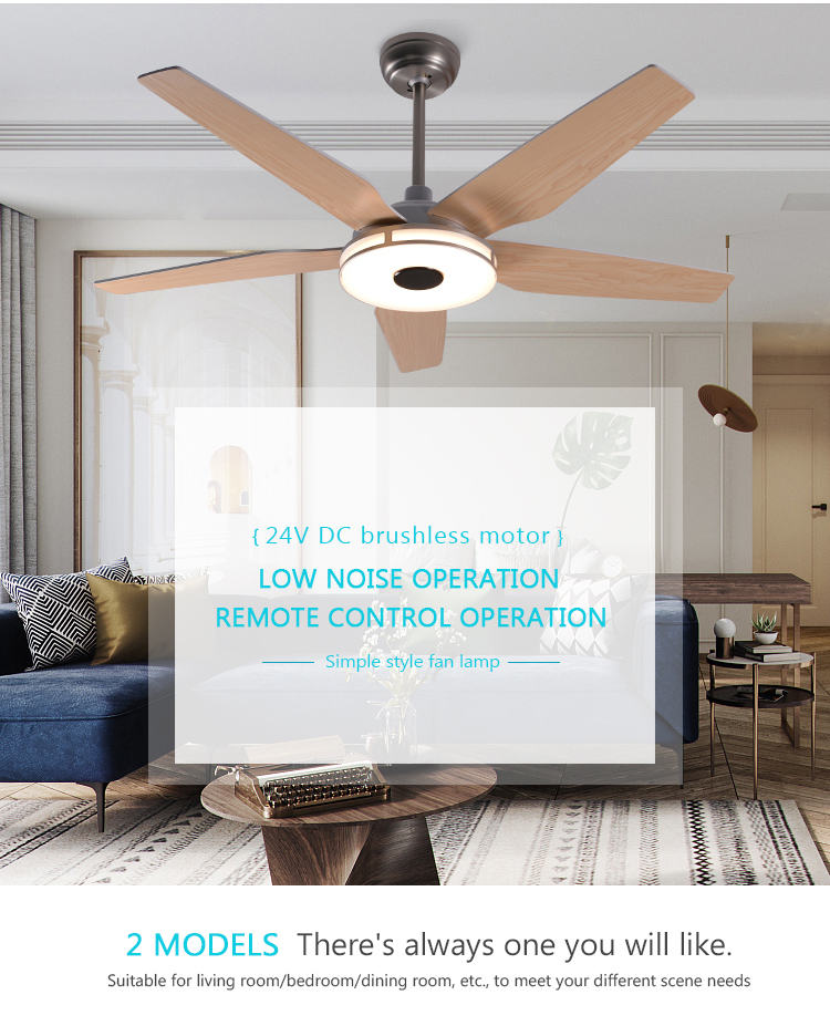 56 inch smart ceiling fan with light brushless DC motor electric fan lights