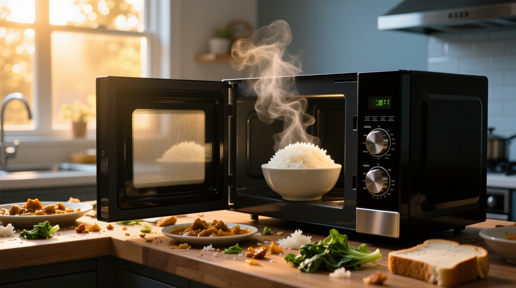 microwave your rice before the other leftovers