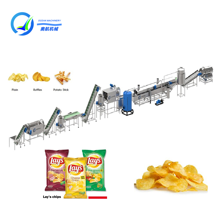 Fully automatic potato chips making machine 1000kg potato chip machine