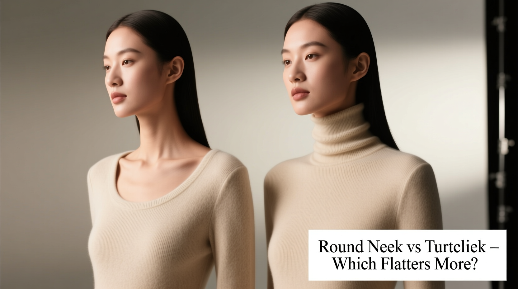 round neck or turtleneck which top is actually more flattering