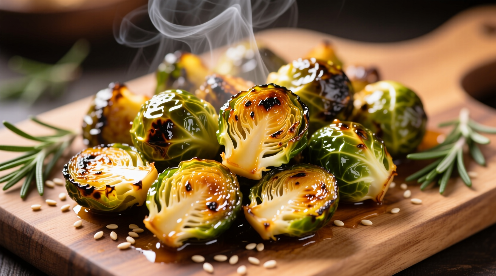 honey garlic brussel sprouts