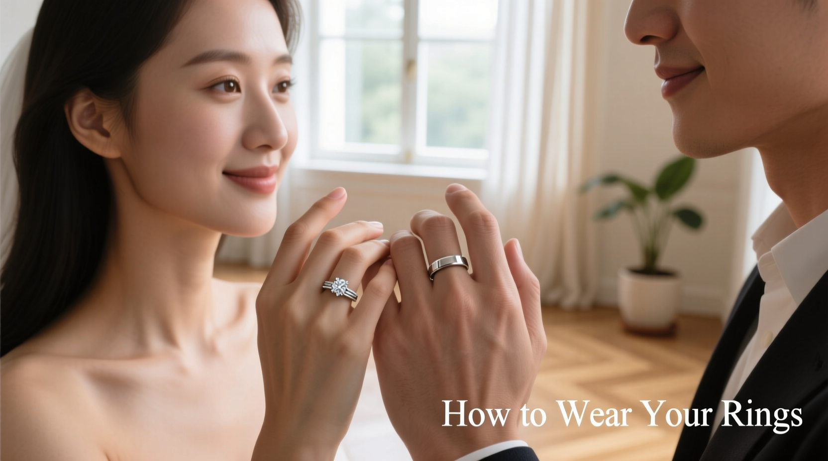how to wear engagement ring and wedding band