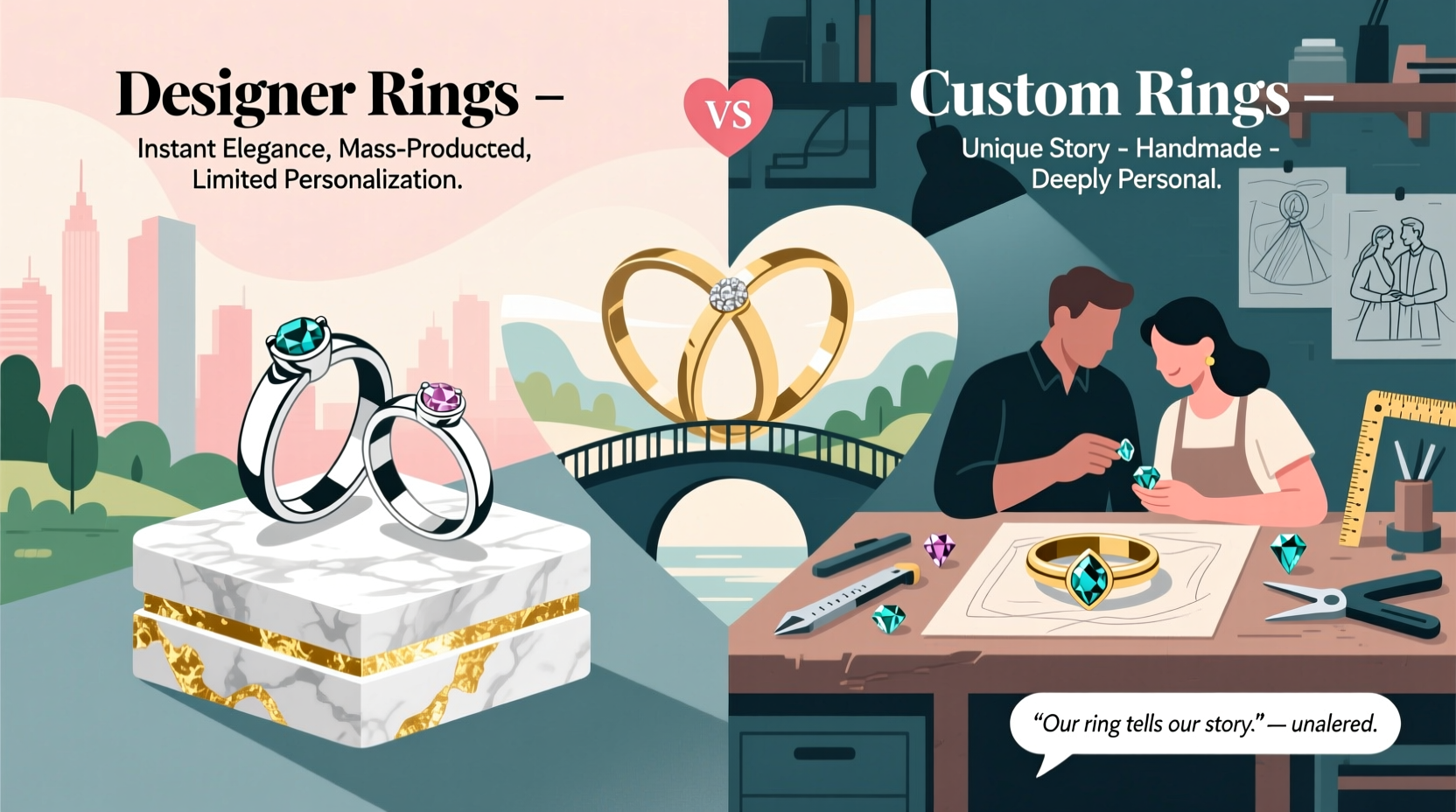 designer rings vs custom rings why are couples choosing one over the other