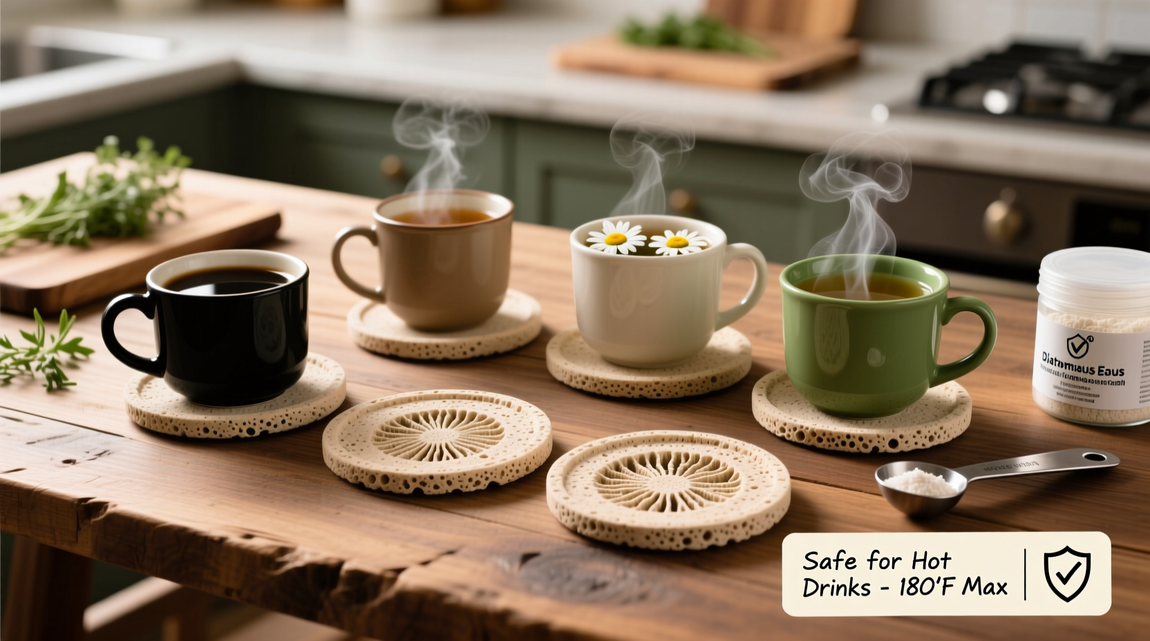a complete guide to safely using diatomaceous earth coasters with hot drinks