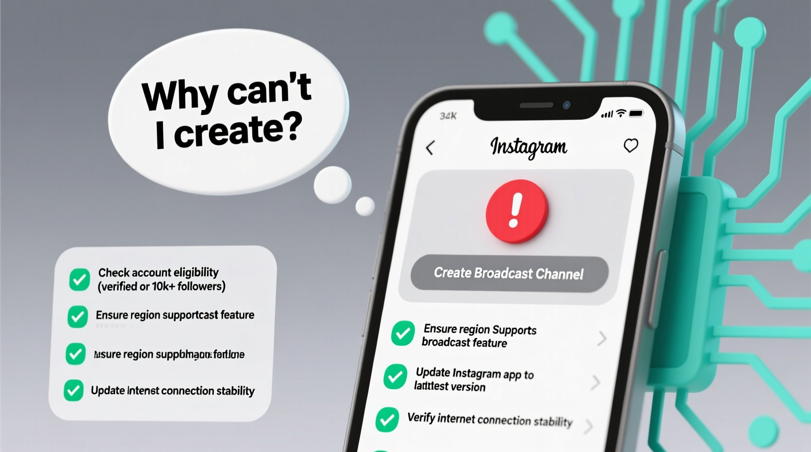 why cant i create an instagram broadcast channel fixes more