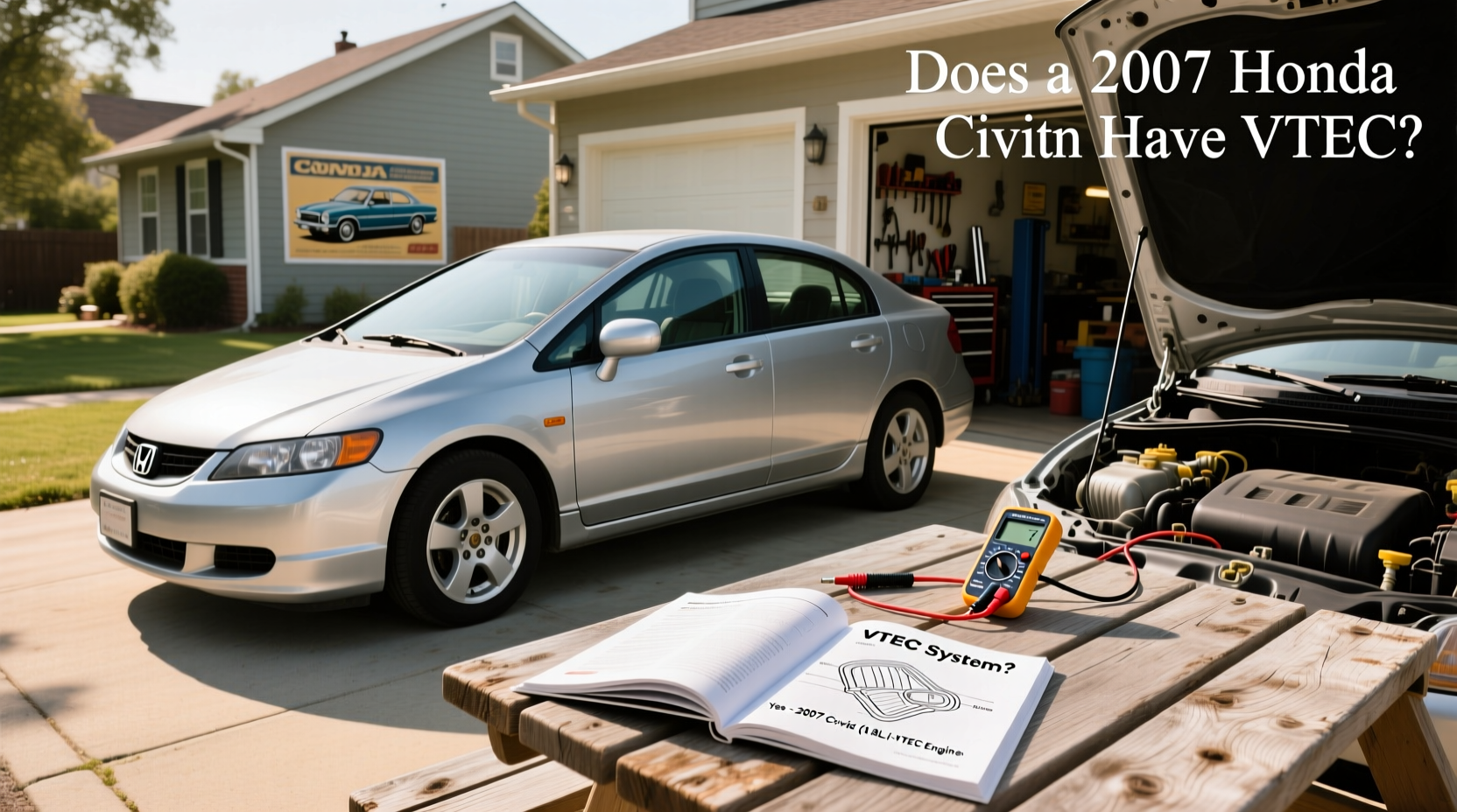 2007 Honda Civic hatchback parked on residential street