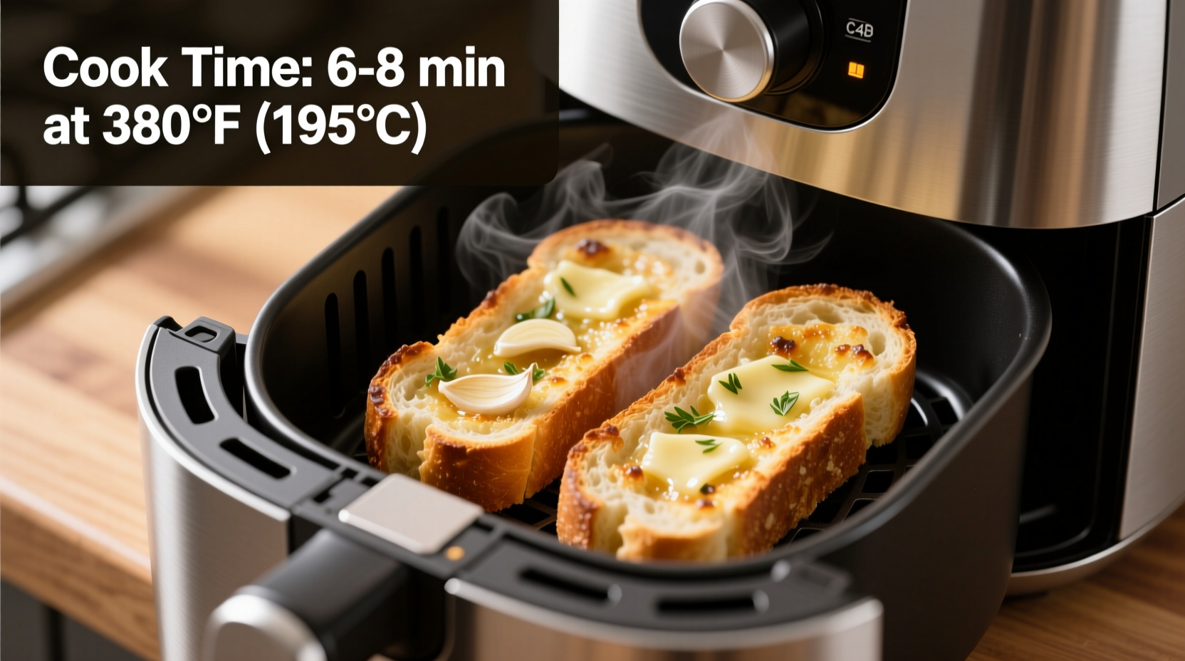 how long to cook frozen garlic bread in air fryer