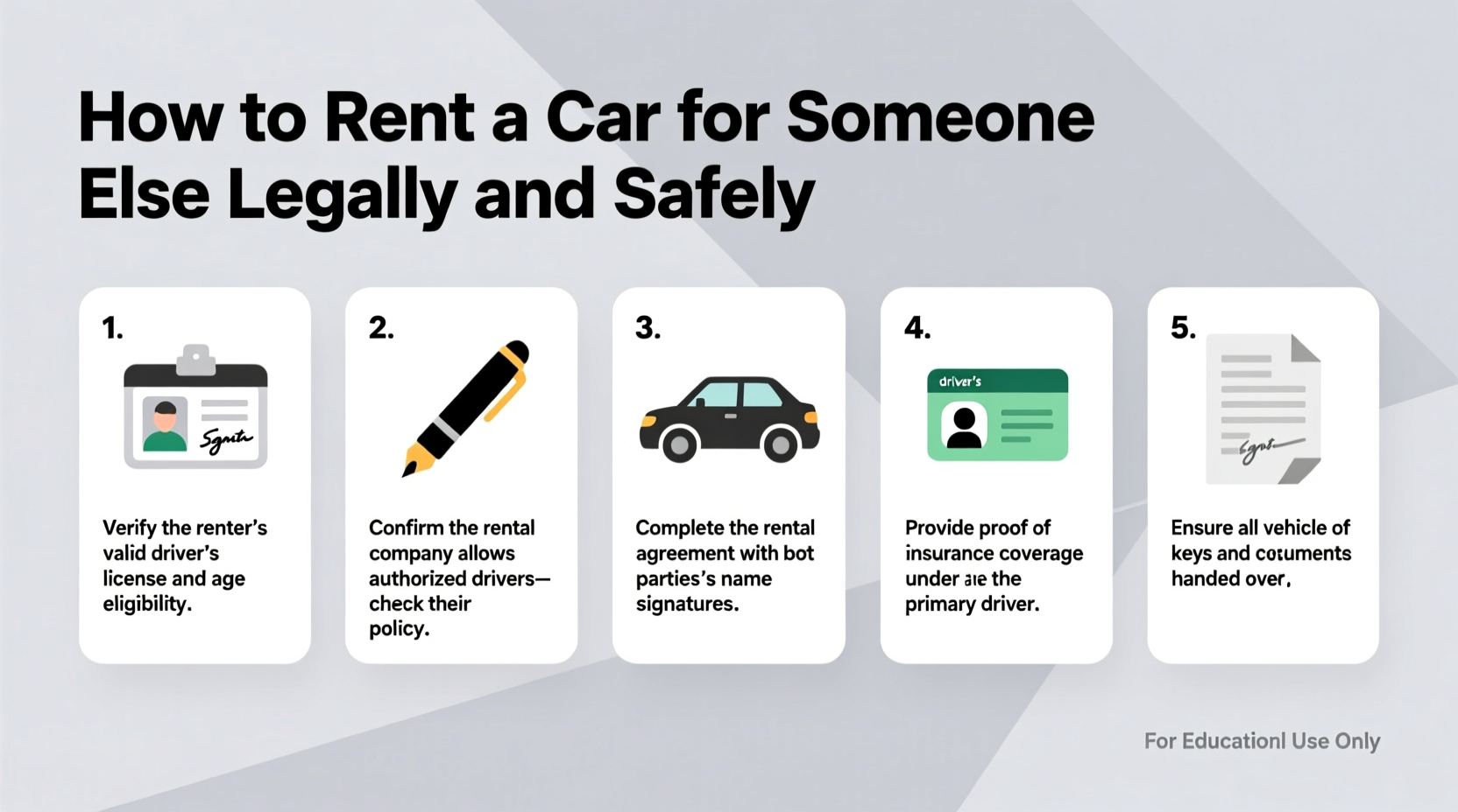 how can i rent a car for someone else