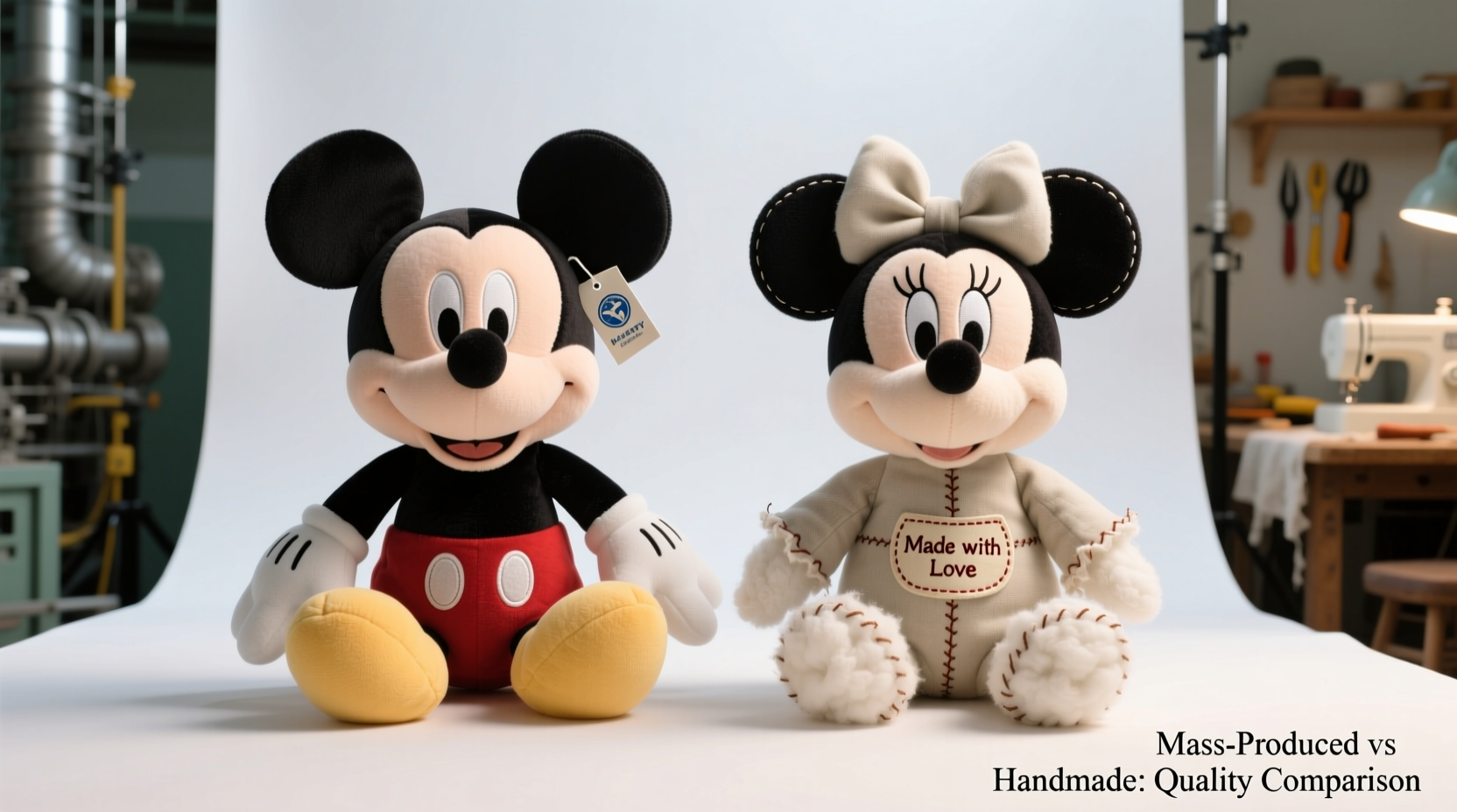 mickey minnie plush vs handmade plush toys are the mass produced ones actually better quality