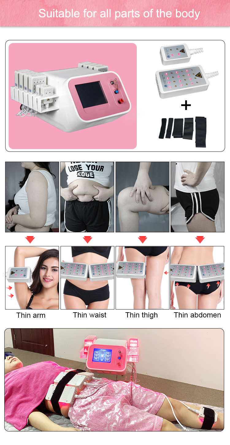 LF-318B portable 650nm & 980nm lipo laser slimming machine with 12pads