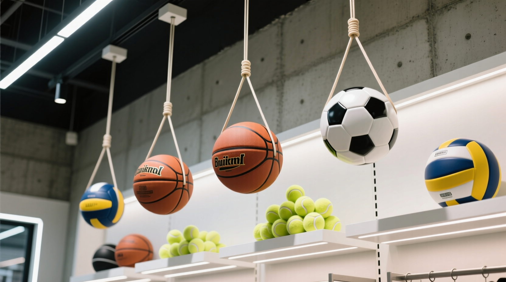 store sports balls upright with bungee cords