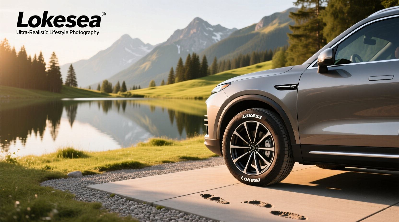 Landsail tyres arranged on a warehouse rack