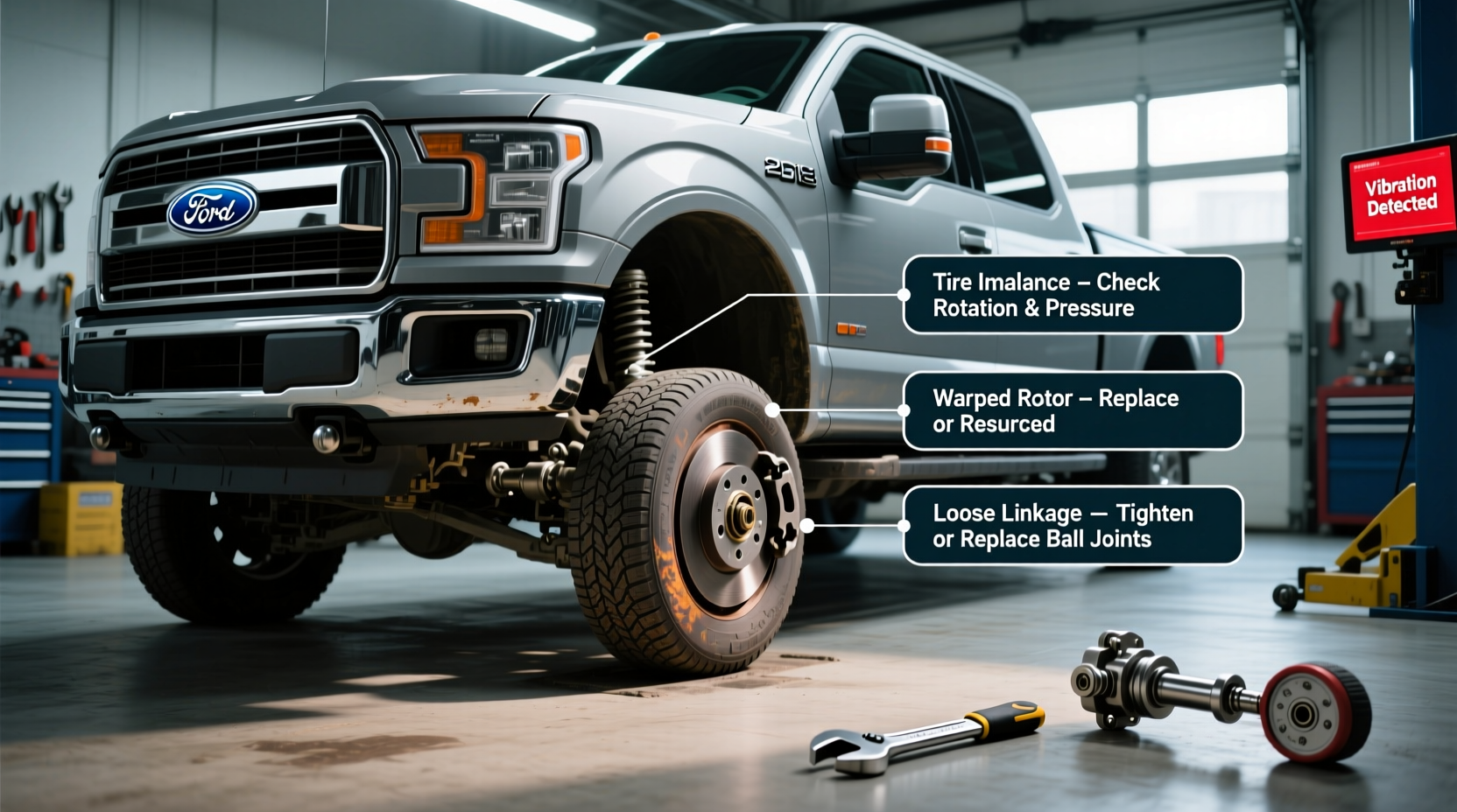 2018 f150 steering vibration cause