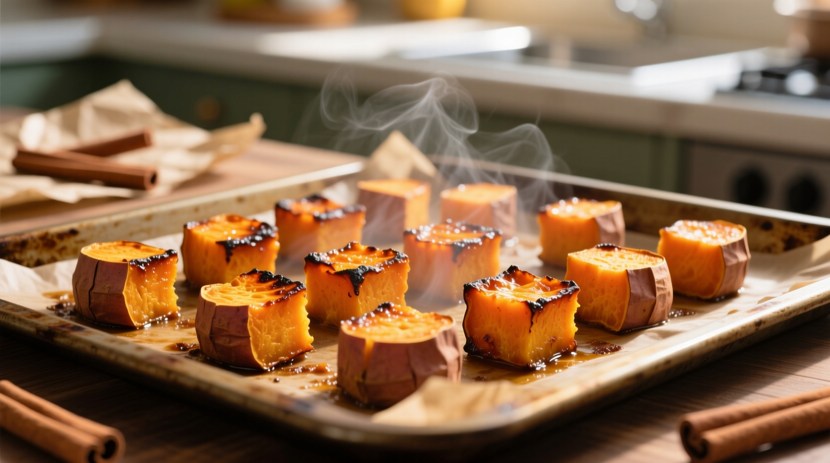 Perfekte gebackene Süßkartoffelwürfel: So gelingen sie immer